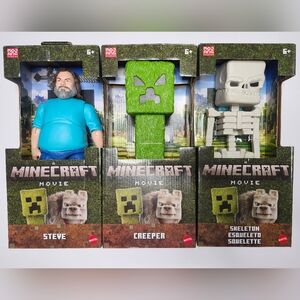 Mattel Minecraft Movie Steve & Creeper Figure Bundle
